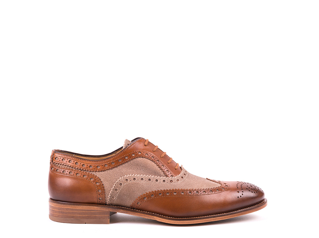 Brogue  // Camel Leather and Taupe Suede